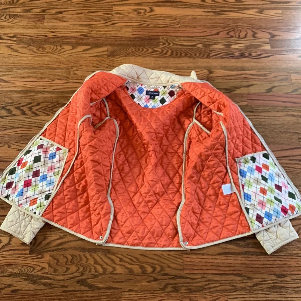 LANDS End quilted tan jacket size Medium - Picture 7 of 7